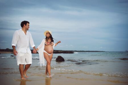 Ensaio Gestante. Locação: Praia do Xaréu - Cabo.